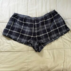 SKIMS Blue Plaid Lounge Shorts